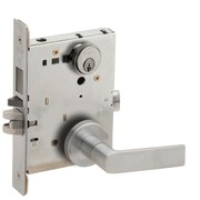 SCHLAGE Faculty Restroom Mortise Lock with Do Not Disturb Indicator, 01A Design, Satin Chrome L9486P 01A 626 LH